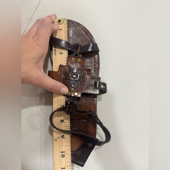 Hand Made Leather Sandals Fits Women's US 8,5-9 Measurement In Photo - Picture 5 of 9